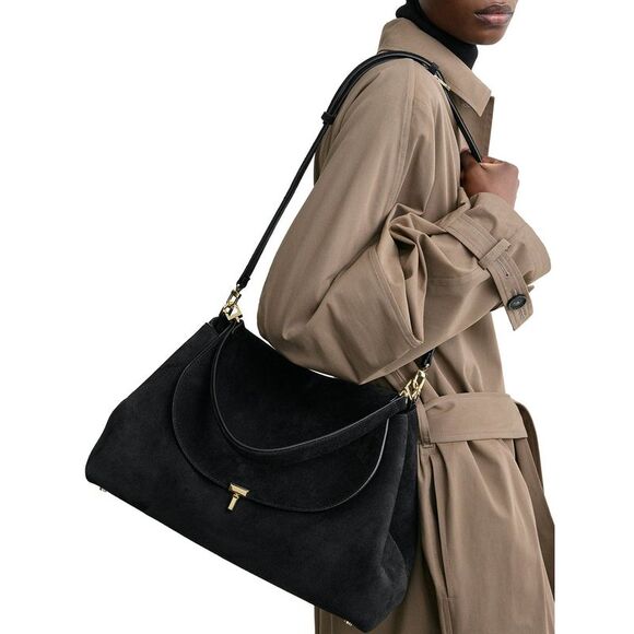 Toteme Women T-Lock Suede Bag - Picture 3 of 7